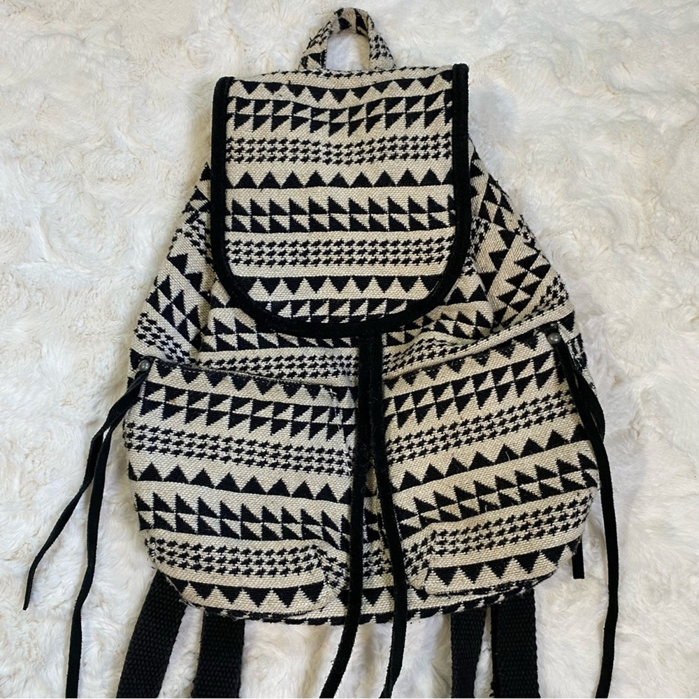 American Eagle Drawstring Tribal Aztec Print Embr… - image 3